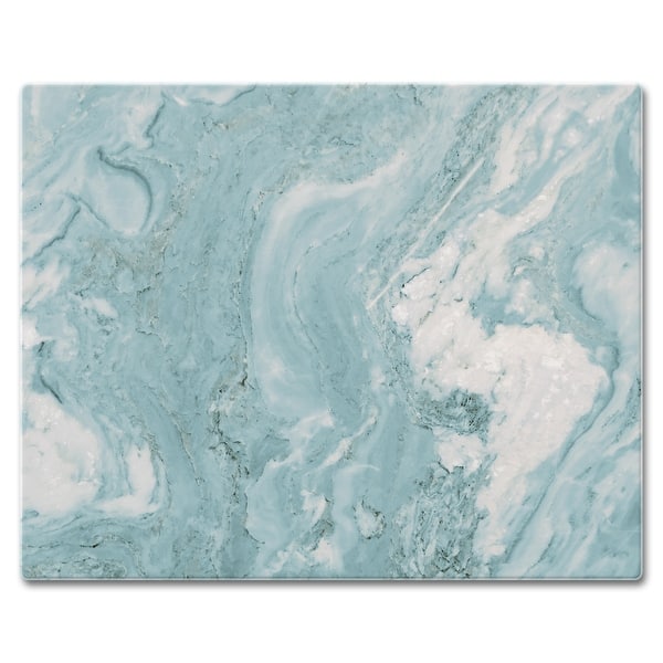 Counter Art Glass Cutting Board / Counter Saver 12"x15", Teal Quartz